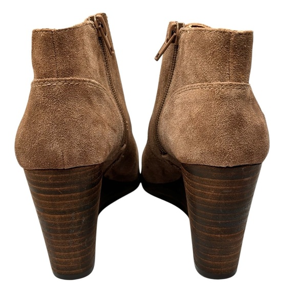 NEW Lucky Brand Women's Bootie 7M Shylow Wedge Beige Suede Lace Up Side Zipper - Picture 8 of 14